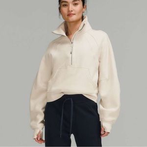 Lululemon scuba oversized funnel neck white opal M/L